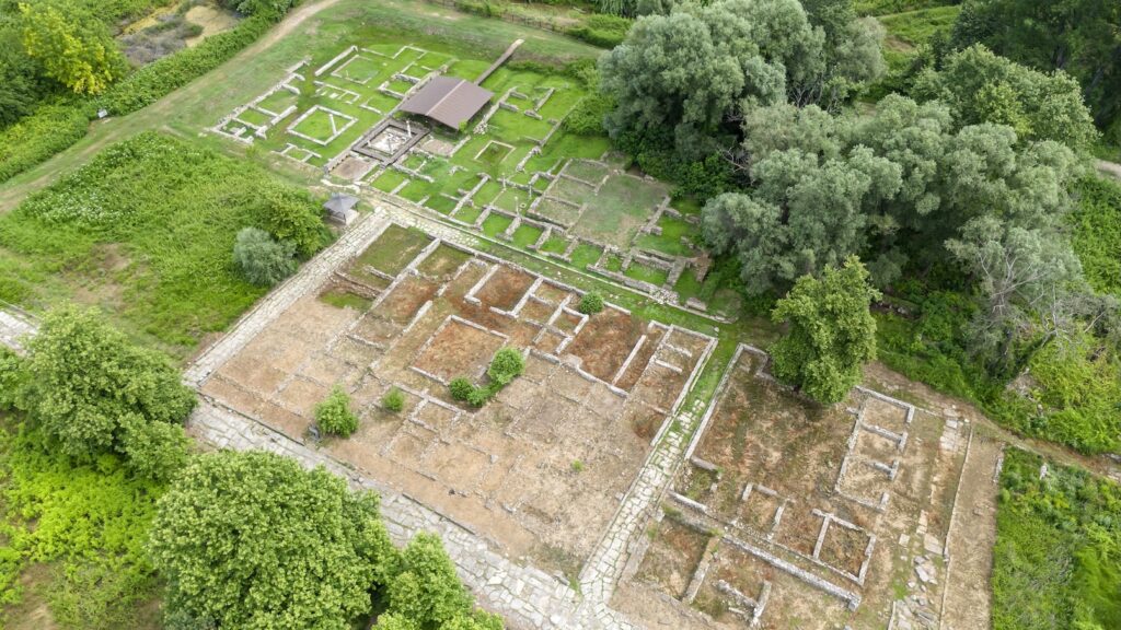 View to the remaining keep of Isis Temple in Dion. Pieria, Greece